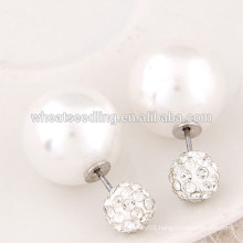 wholesale wedding double woman fashion seed pearl jewelry fashion earrings